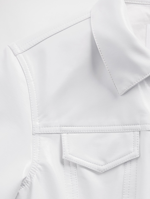 Image number 6 showing, GapStudio Vegan Patent Leather Crop Jacket