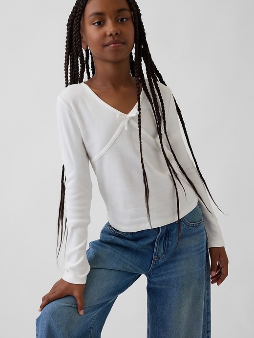 Image number 1 showing, Kids Cross Front Bow T-Shirt