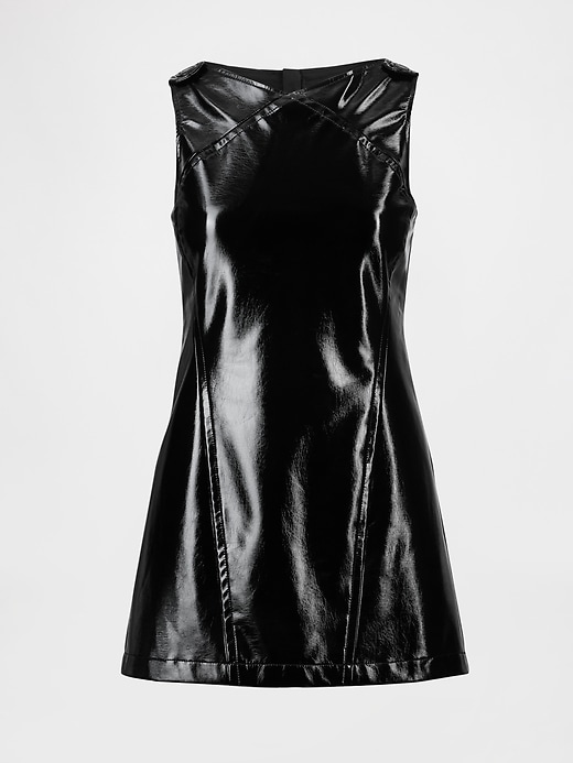 Image number 9 showing, GapStudio Vegan Patent Leather Mini Dress