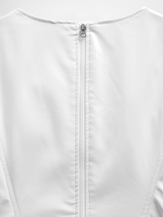 Image number 7 showing, GapStudio Vegan Patent Leather Mini Dress