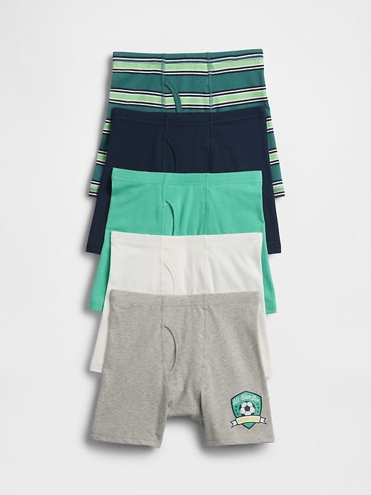 Image number 1 showing, Kids Organic Stretch Cotton Briefs (5-Pack)