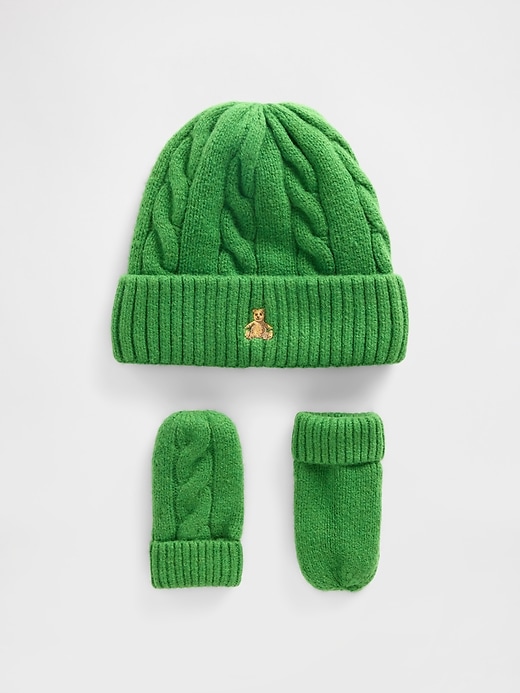 Baby & Toddler CashSoft Cable-Knit Beanie & Mittens Set