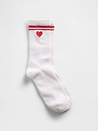 Image number 1 showing, Heart Crew Socks