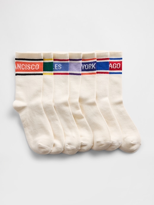 Image number 1 showing, Kids City Crew Socks (7-Pack)