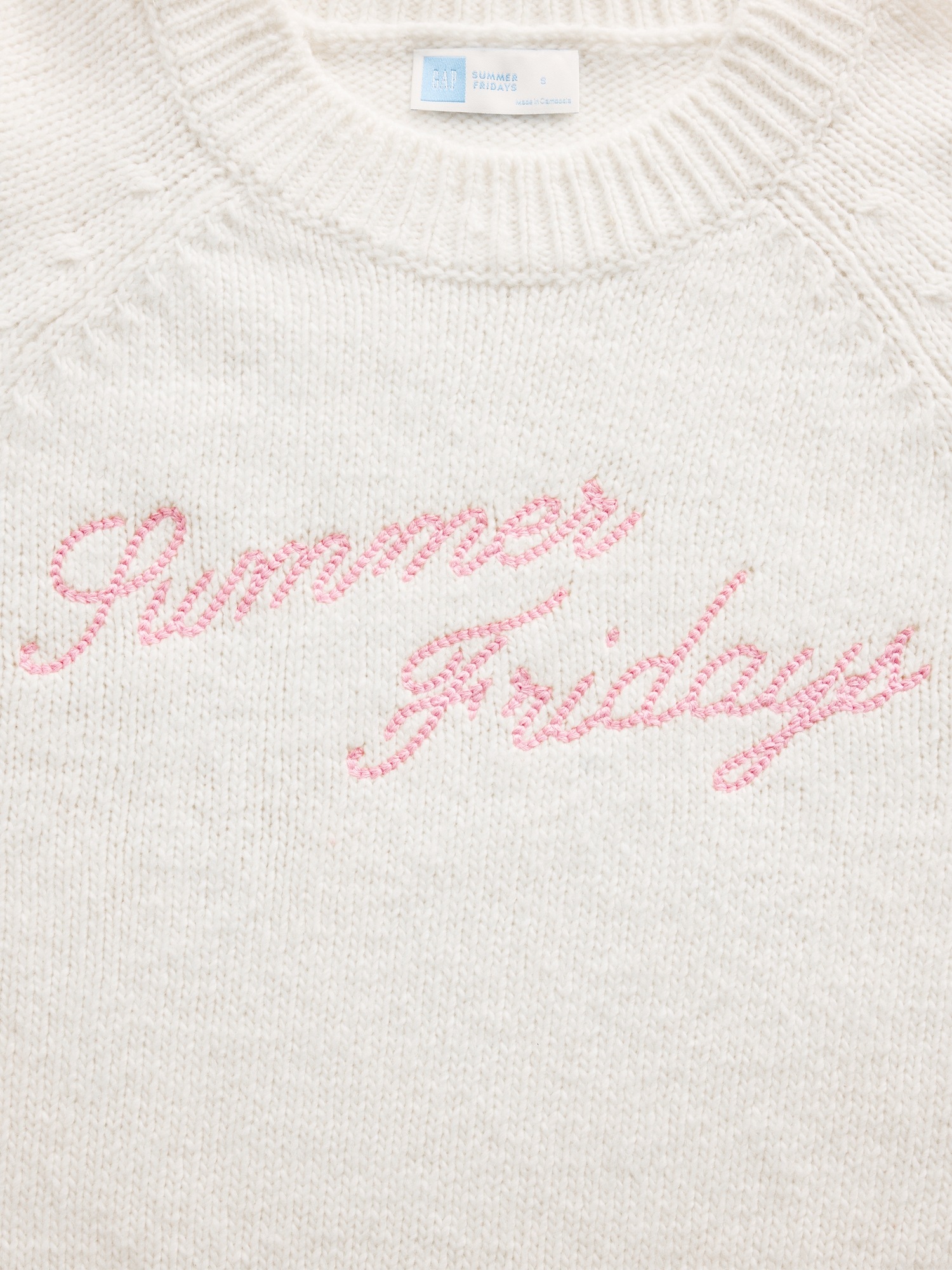 Женский свитер Gap × Summer Fridays Oversized Logo, цвет: Слоновая кость бежевый — фото 4