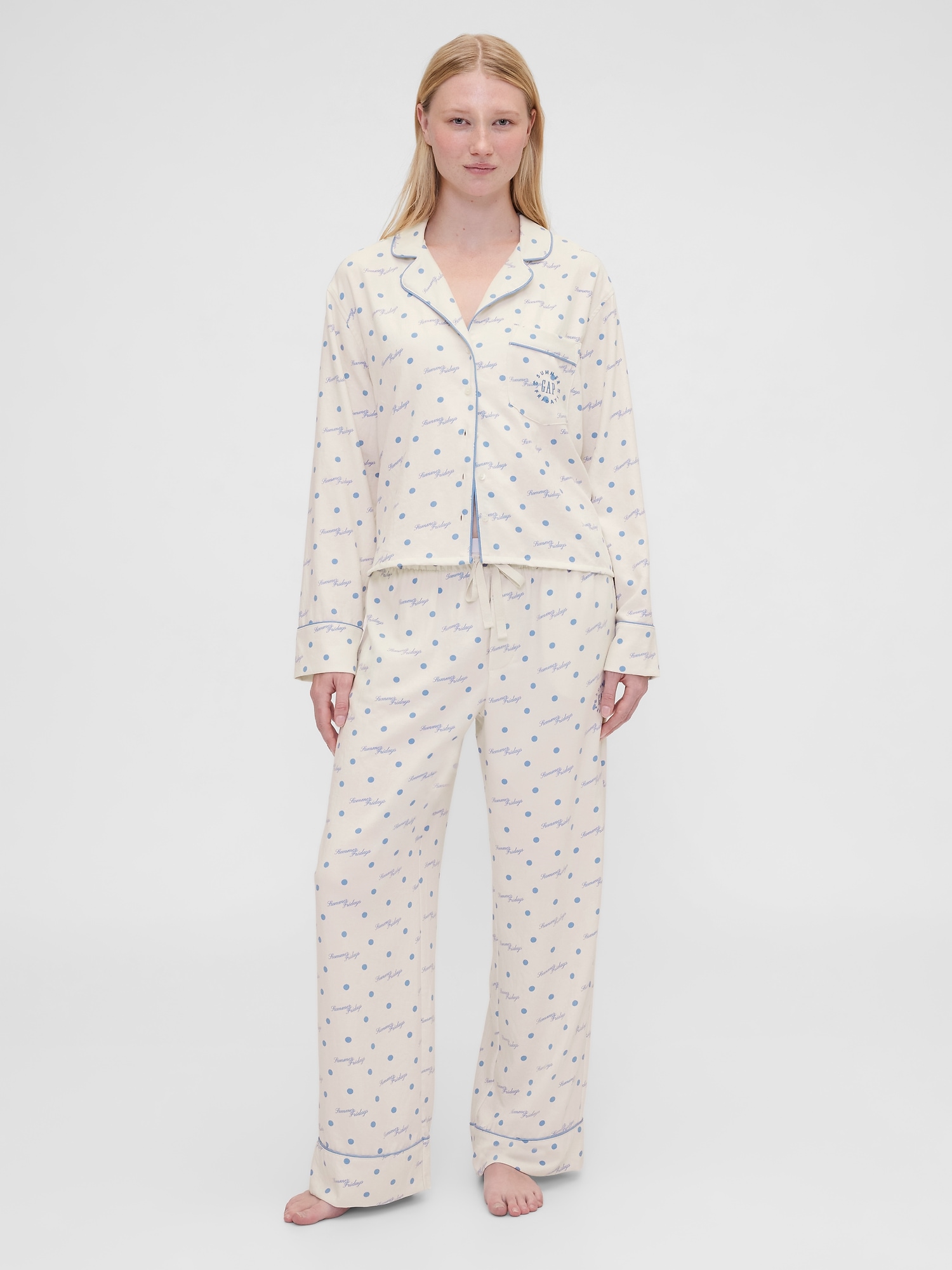 Gap × Summer Fridays Relaxed Flannel Dotted PJ Pants