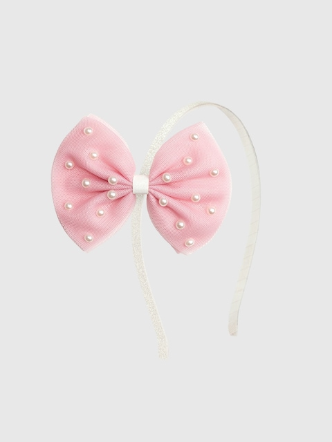 Sweet Wink Pretty Pearl Tulle Bow Headband