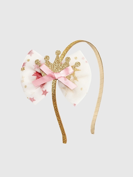 Image number 1 showing, Sweet Wink Princess Crown Tulle Bow Headband