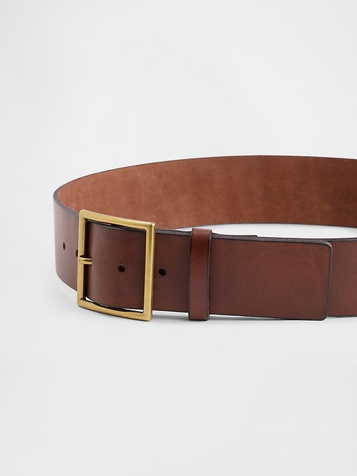 Image number 3 showing, Leather Square-Buckle Belt