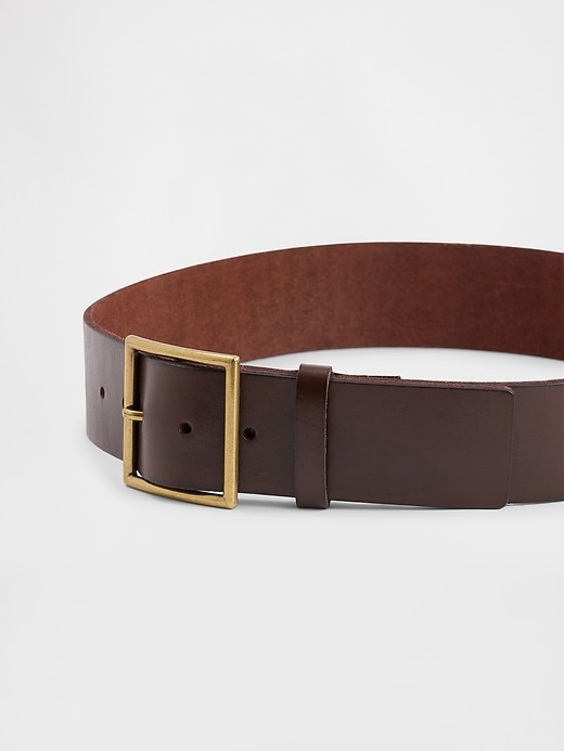 Image number 3 showing, Leather Square-Buckle Belt