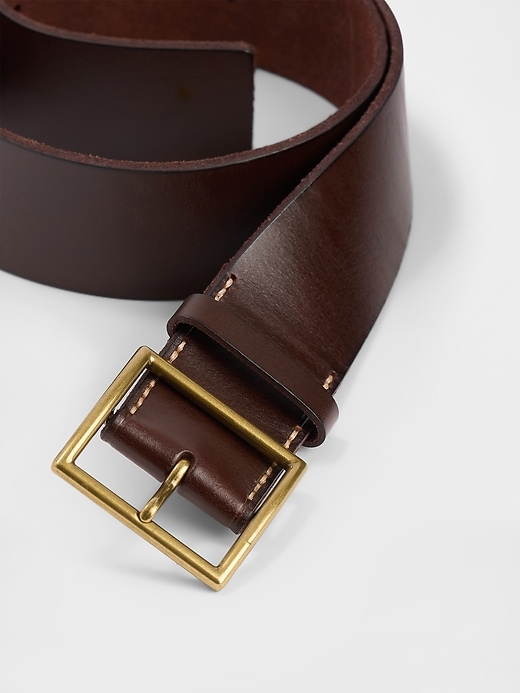 Image number 4 showing, Leather Square-Buckle Belt