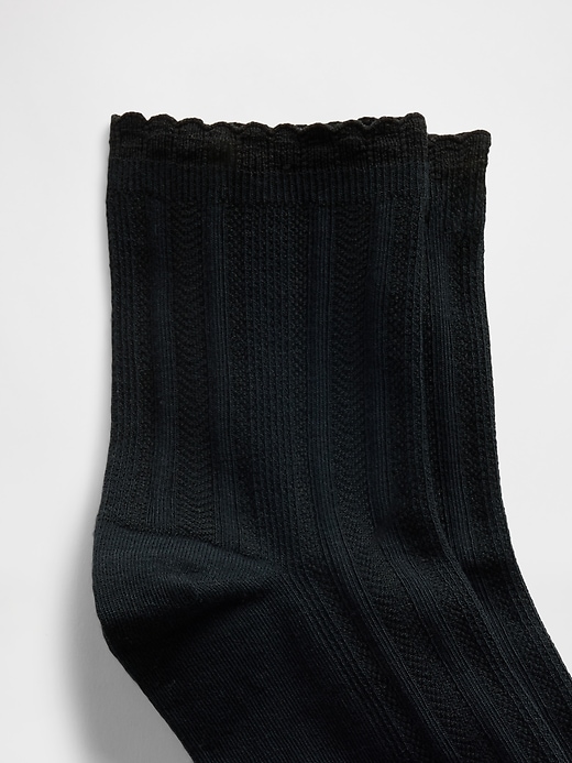 Image number 2 showing, Pointelle Half Crew Socks