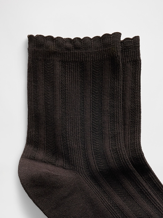 Image number 2 showing, Pointelle Half Crew Socks