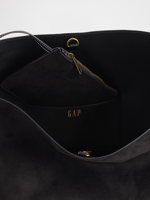 Image number 3 showing, Vegan Suede Bucket Bag