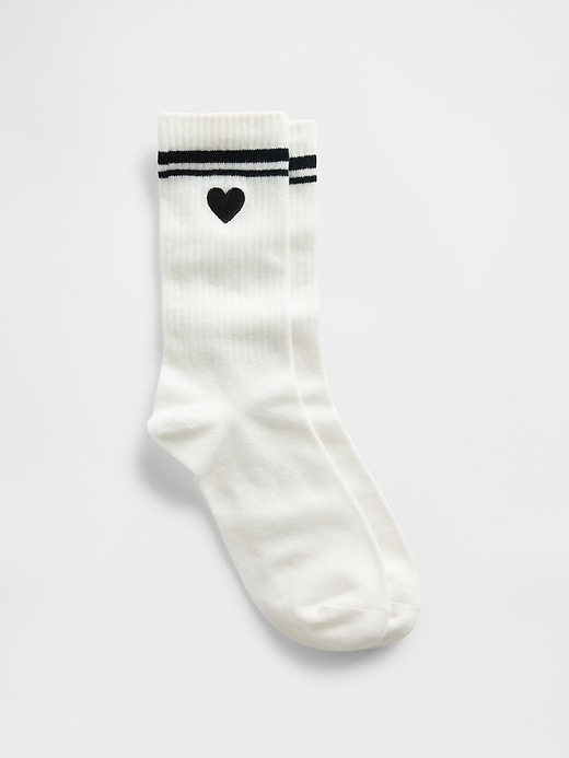 Image number 1 showing, Heart Crew Socks