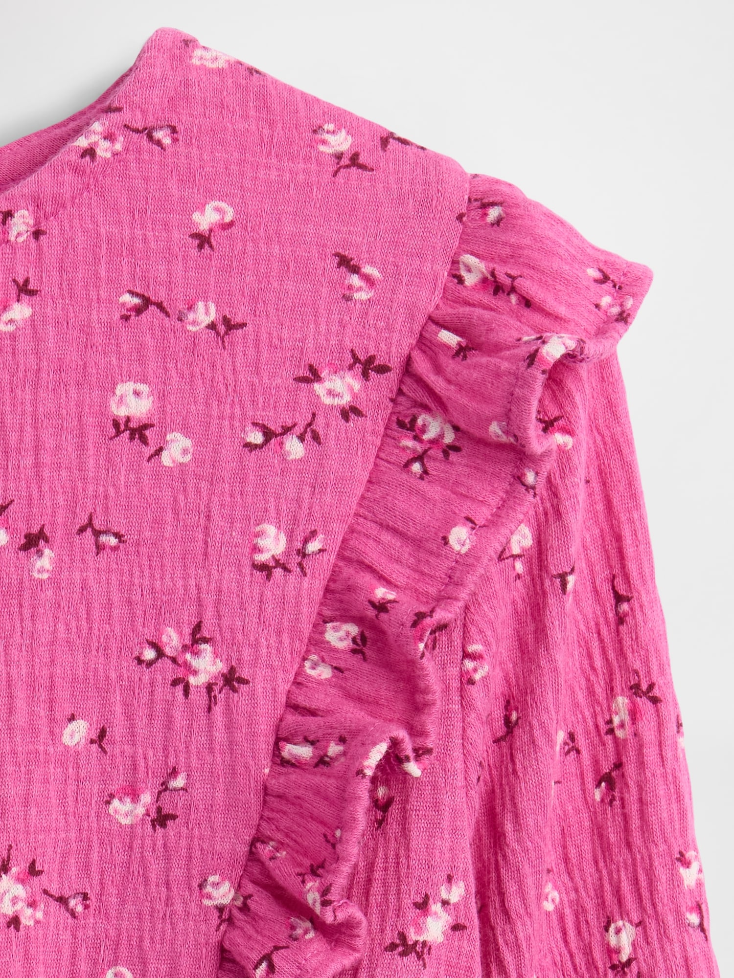 Kids Crinkle Knit Ruffle Top