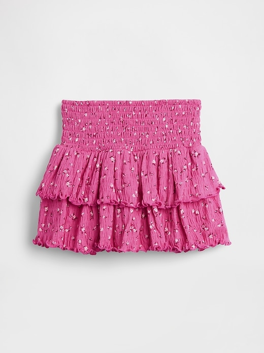 Image number 1 showing, Kids Crinkle Knit Tiered Skort