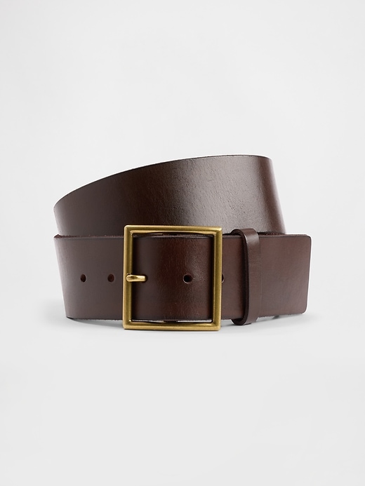 Leather Square-Buckle Belt