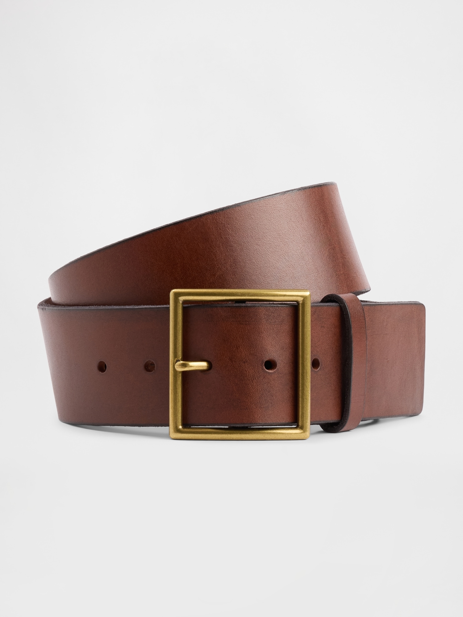 Leather Square-Buckle Belt