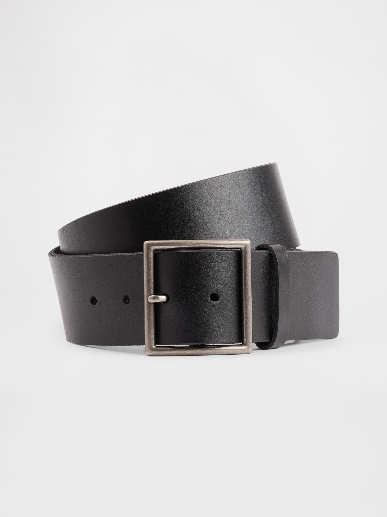 Leather Square-Buckle Belt