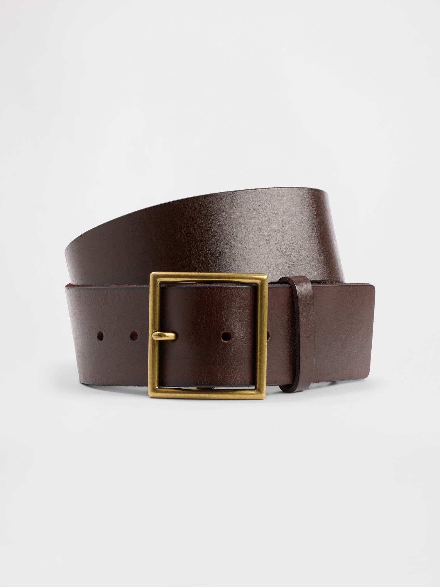 Leather Square-Buckle Belt