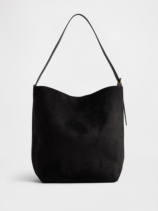 Image number 1 showing, Vegan Suede Bucket Bag