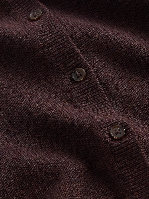 Image number 4 showing, 100% Cotton Relaxed Crop Cardigan Sweater