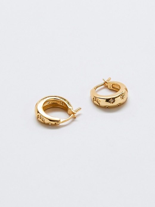 Image number 4 showing, Admiral Row Moon And Star Gold Hoop Earrings