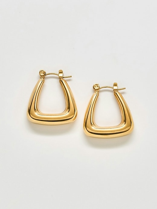 Image number 1 showing, Admiral Row Gold Triangle Hoop Earrings