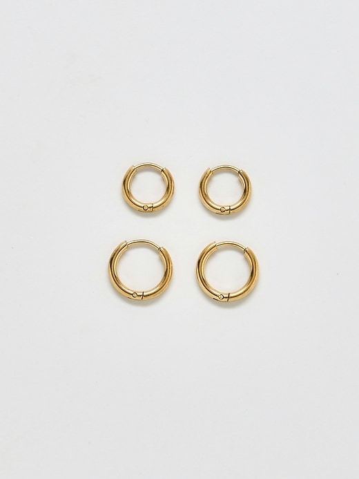 Image number 1 showing, Admiral Row Mini Hoop Earrings Double Pack