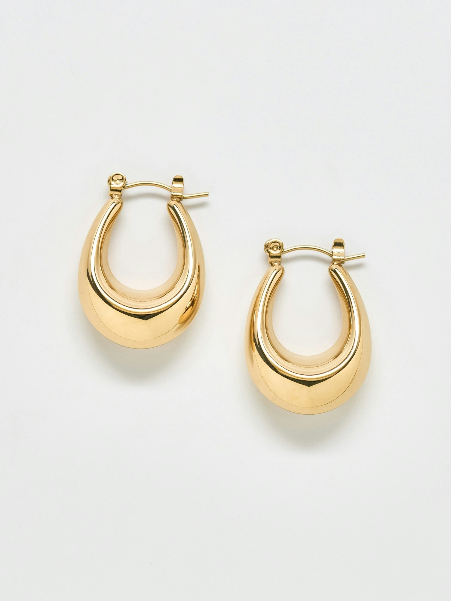 Gold Oval Hoop Earrings