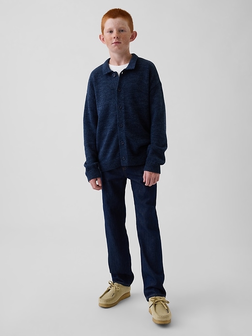 Image number 4 showing, Kids Relaxed Polo Cardigan Sweater