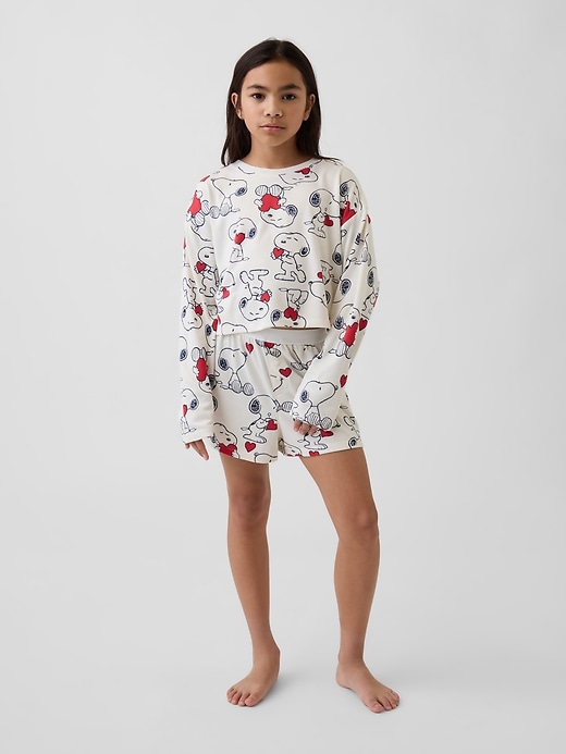 Image number 1 showing, Kids Snoopy Recycled PJ Short Set