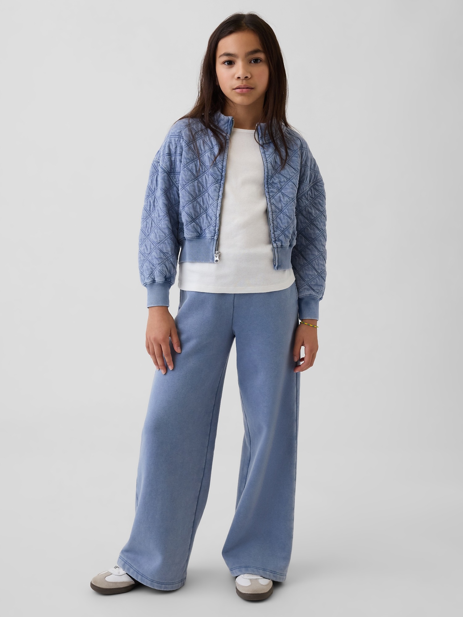 Детская куртка Gap Oversized Quilted Zip, цвет: Синий — фото 4