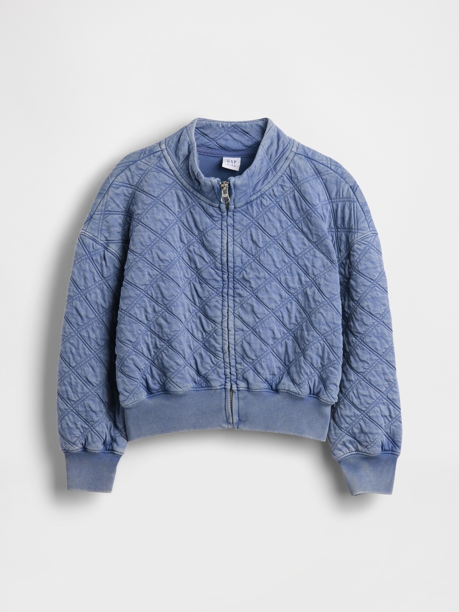 Детская куртка Gap Oversized Quilted Zip, цвет: Синий — фото 2