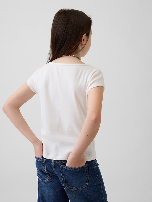 Image number 3 showing, Kids Cap-Sleeve Fitted T-Shirt