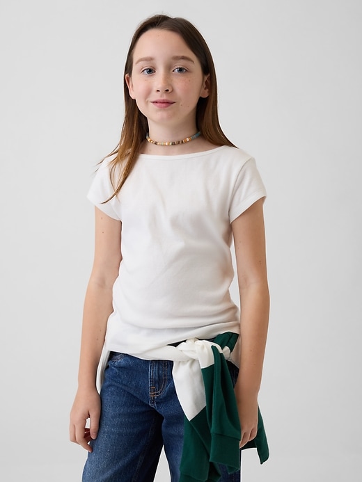 Image number 1 showing, Kids Cap-Sleeve Fitted T-Shirt