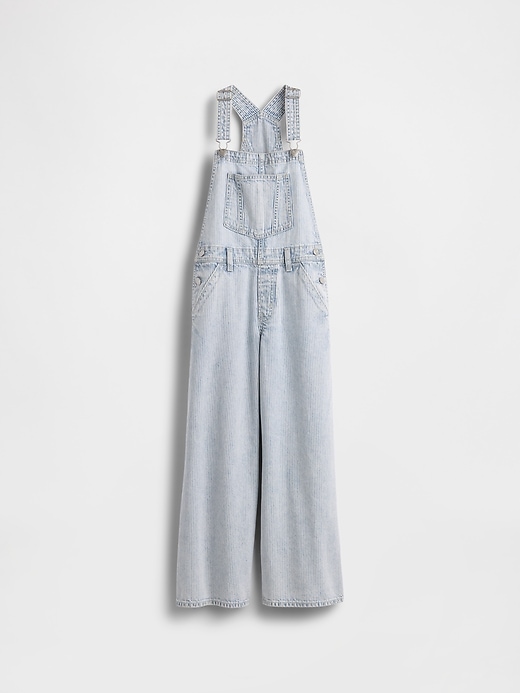 Image number 2 showing, Kids Denim Stripe Baggy Overalls