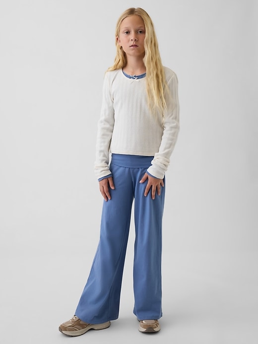 Image number 1 showing, Kids Wide-Leg Foldover Leggings