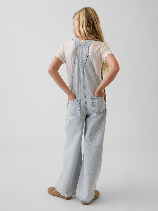 Image number 4 showing, Kids Denim Stripe Baggy Overalls