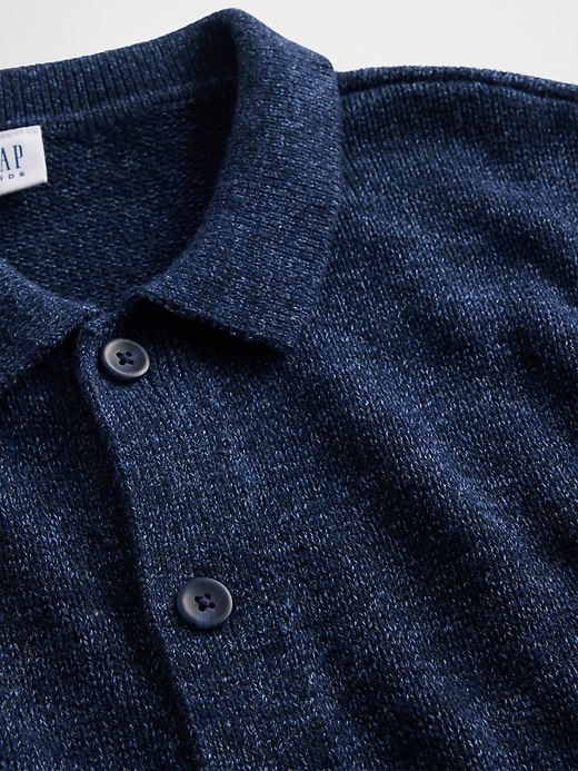 Image number 5 showing, Kids Relaxed Polo Cardigan Sweater