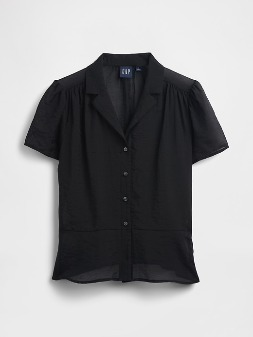 Image number 5 showing, Sheer Button-Front Peplum Top