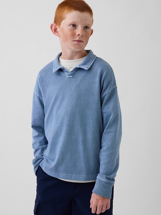 Image number 1 showing, Kids Relaxed Washed Polo Shirt