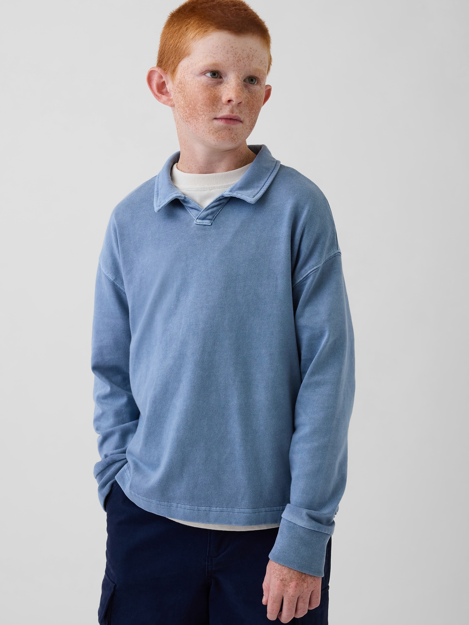 Kids Relaxed Washed Polo Shirt