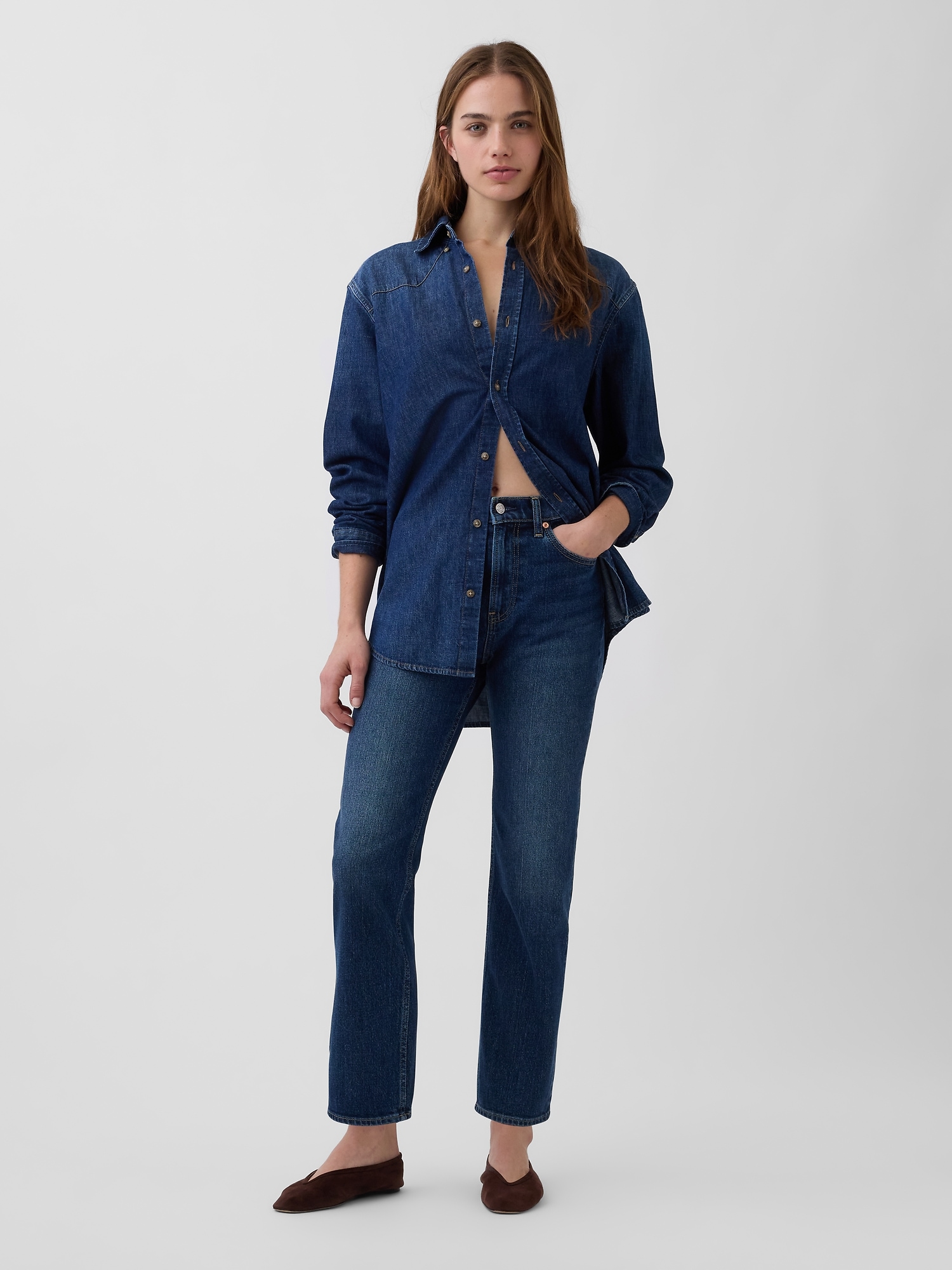 High Rise ’90s Slim Straight Crop Jeans