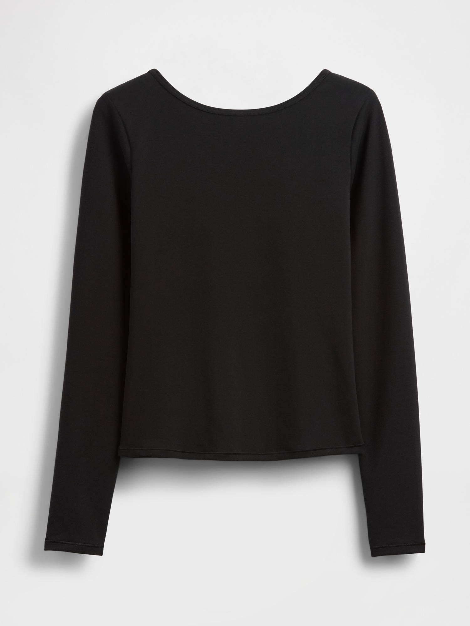 Женская футболка Gap GapFit Smooth Boatneck, цвет: Чёрный — фото 6