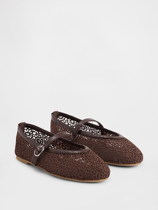 Image number 2 showing, Kids Crochet Mary Jane Flats