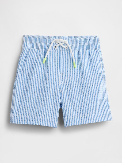Image number 1 showing, Baby & Toddler Seersucker Swim Trunks