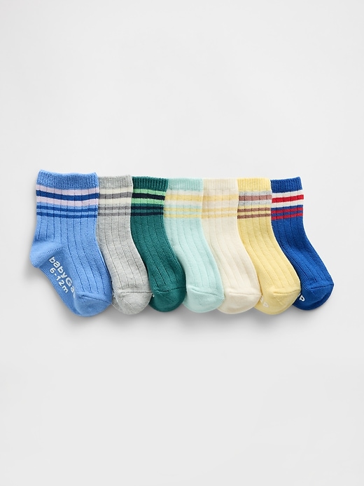 Image number 1 showing, Baby & Toddler Stripe Socks (7-Pack)