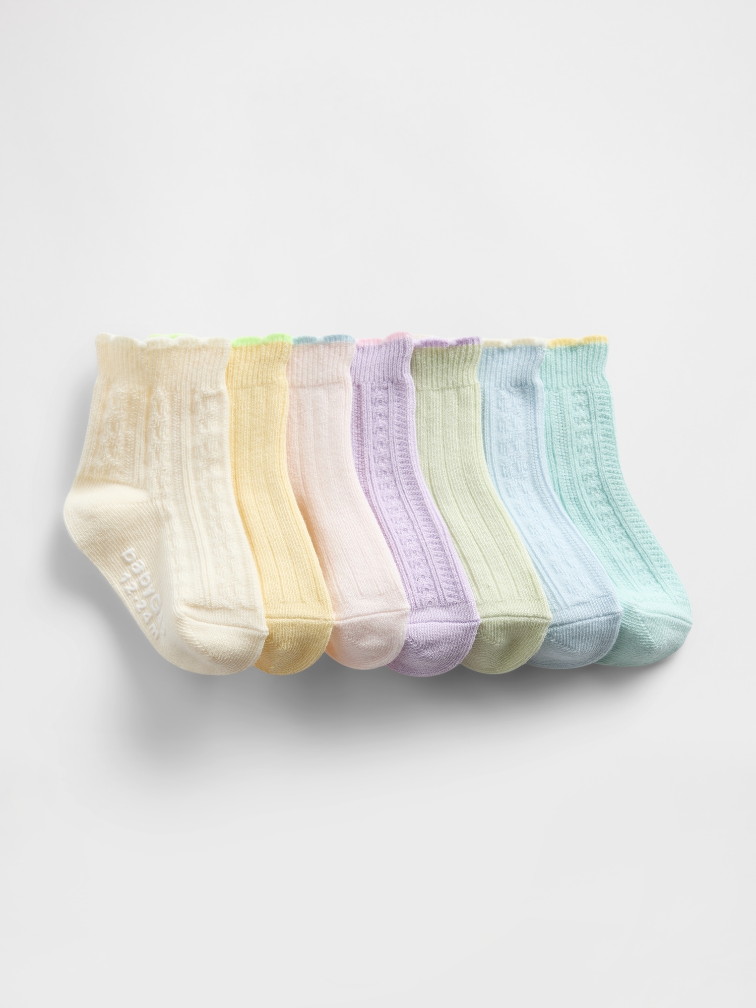 Toddler Ruffle Quarter Crew Socks (7-Pack)